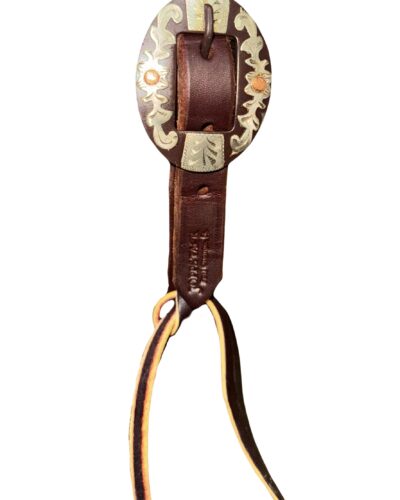 Alternative view of Single Buckle Brown Steel Floral 1-Ear Headstall