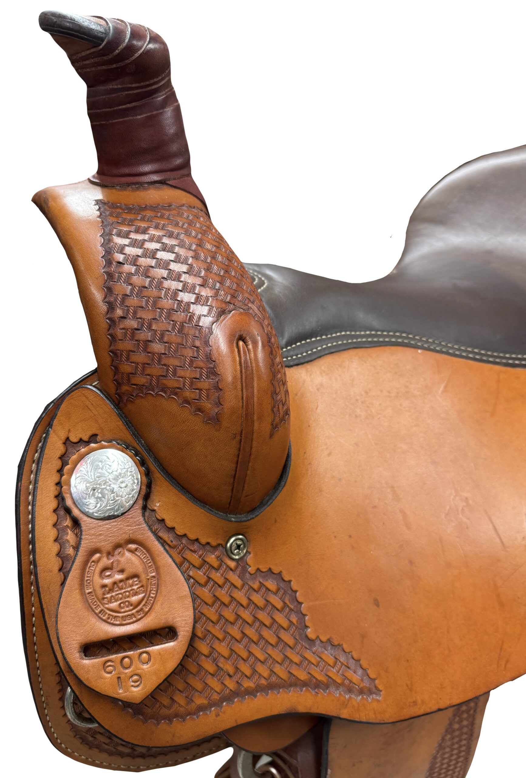 Used 19’’ Lamb Saddle Co. Roping Saddle - Image 2