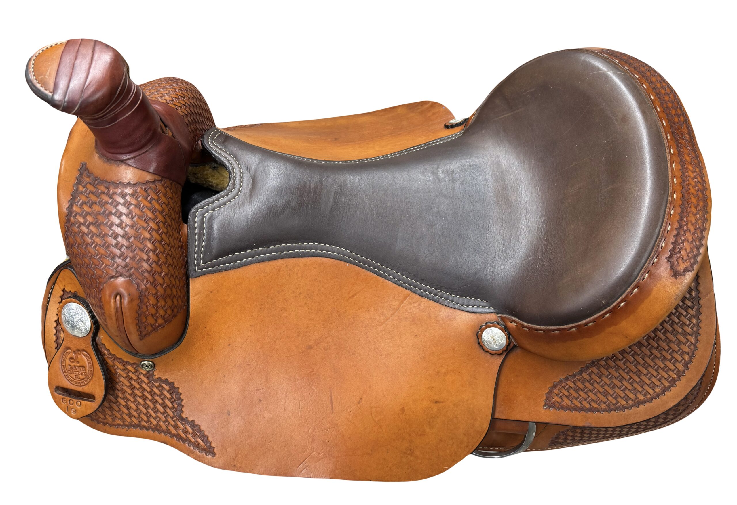 Used 19’’ Lamb Saddle Co. Roping Saddle - Image 5