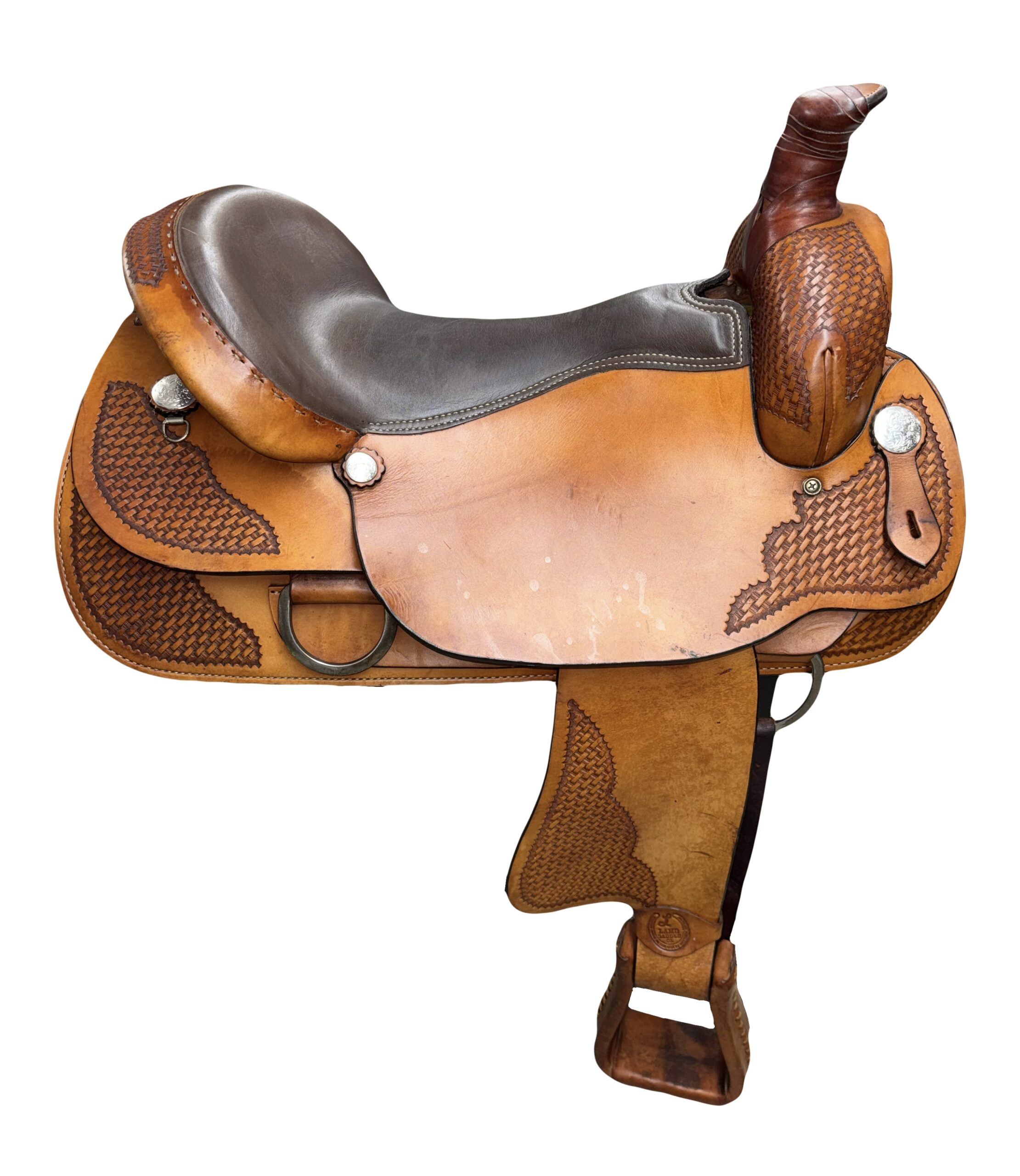 Used 19’’ Lamb Saddle Co. Roping Saddle - Image 6
