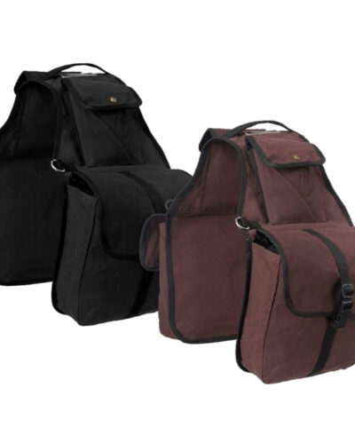 Black Canvas Saddle Bag