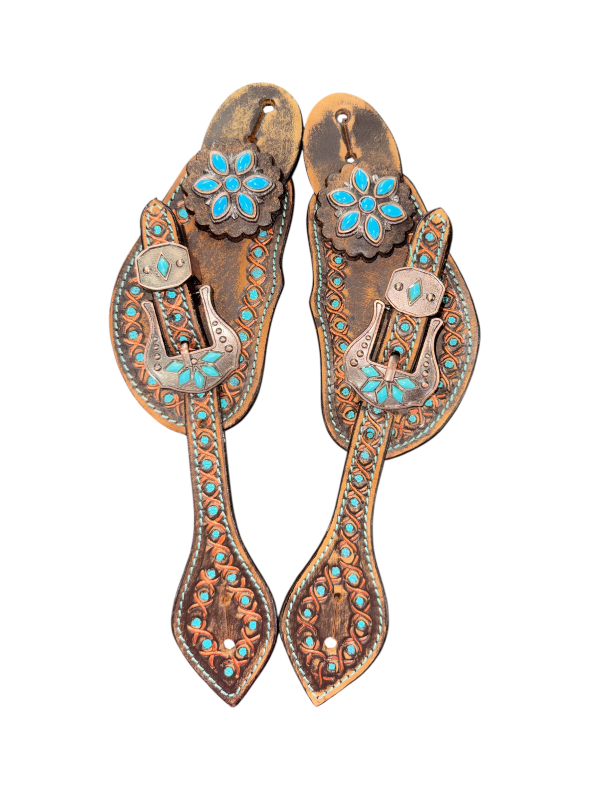 Ladies Dusky Teal Spur Straps