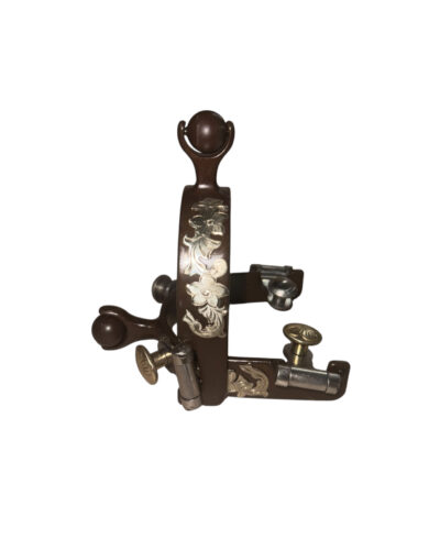 Ladies Size Brown Steel Roller Ball Spur w/ Engraved Silver