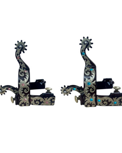 Brown Steel & Rhinestone Spurs