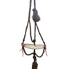Woven Brown Nylon Mule Tape Halter w/ Brown & White Hair on Cowhide Noseband