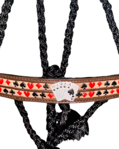 Alternative view of Royal Flush Woven Black Nylon Mule Tape Halter
