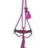 Pink & Grey Nylon Mule Tape Halter w/ Mohair Noseband