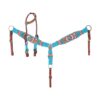 Pony Size Citrus Sea Mohair 1-Ear Headstall & Breastcollar Set