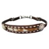 Leather Hair on Hide Wither Strap w/ White Buckstitch Trim