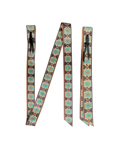 Brown Southwest Nylon printed Off Billet & Tie Strap Set