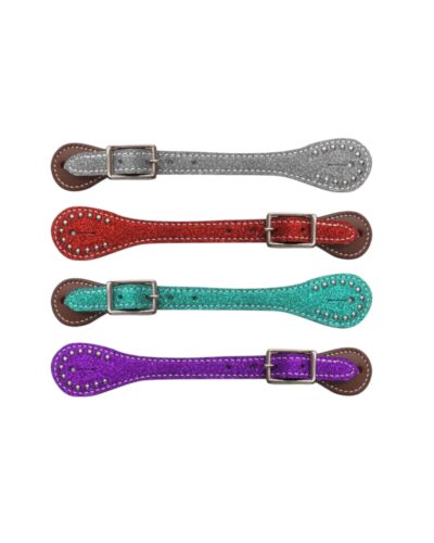 Ladies Glitter Leather Spur Straps