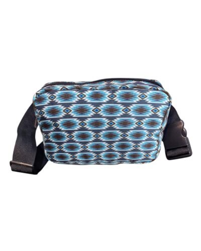 Grey/Brown/Blue Aztec Nylon Belt Bag