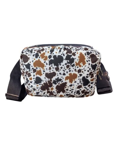 Cow Print Nylon Belt Bag