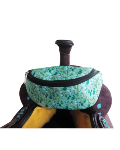 Cactus Print Insulated Nylon Saddle Pouch