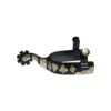 Black Steel Spurs w/ Engraved Silver Poker Hand and Bar Accents