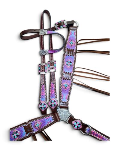 Rockn’ Wilsons Pink & Purple Aztec w/ Cross Stitch