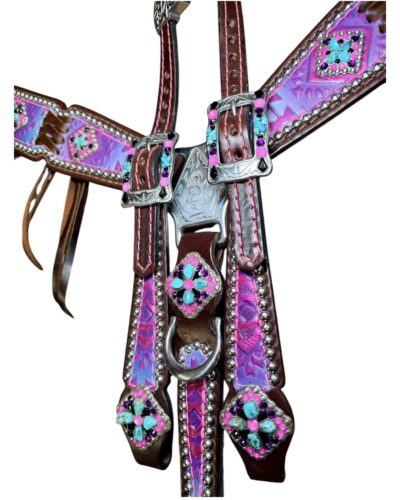 Rockn’ Wilsons Pink & Purple Aztec w/ Cross Stitch - Image 3