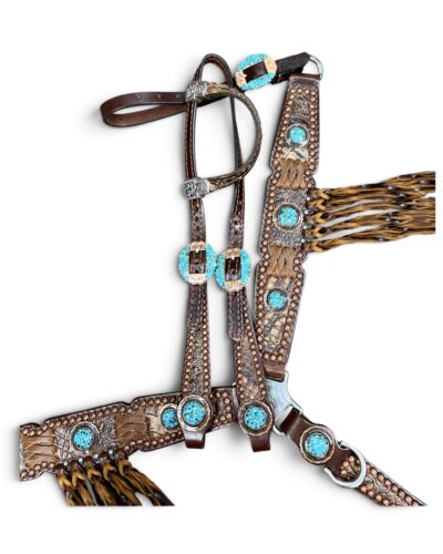 Rockn’ Wilsons Brown Gator w/ Turquoise & Twist Fringe