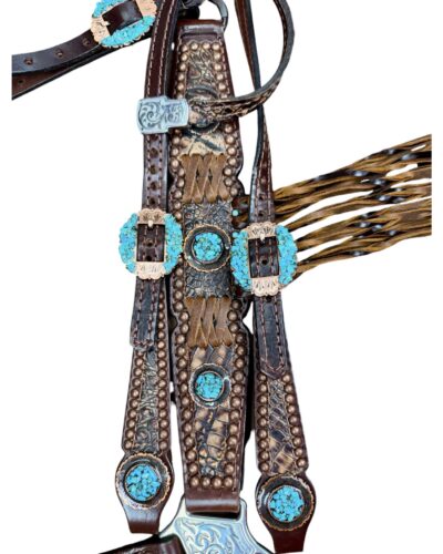 Alternative view of Rockn’ Wilsons Brown Gator w/ Turquoise & Twist Fringe