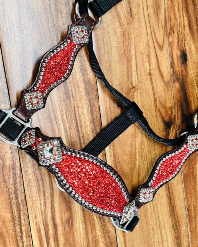 Rockn’ Wilsons Red Chunky Glitter Bronc Halter