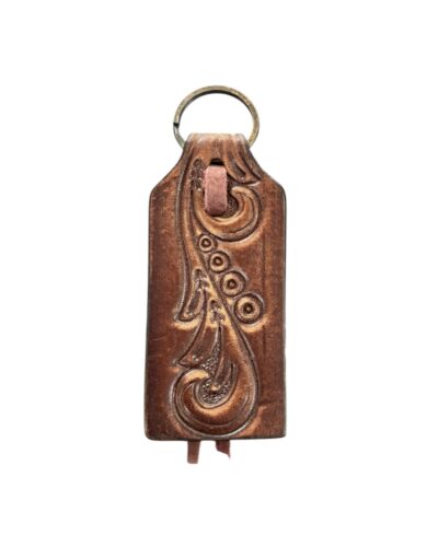Circle Y Tooled Leather Keychain