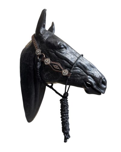 Rockn’ Wilsons Black Cheetah Lariat Rope Halter