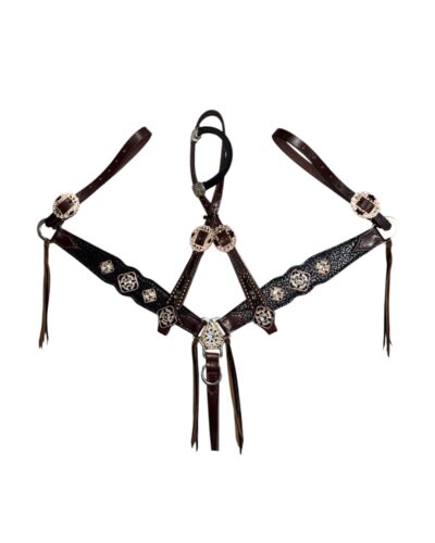 Rockn’ Wilsons Black Cheetah w/ Rope Edge Conchos & Ties