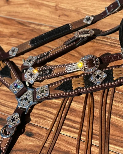 Rockn’ Wilsons Black Cheetah & Cross Stitching w/ Fringe