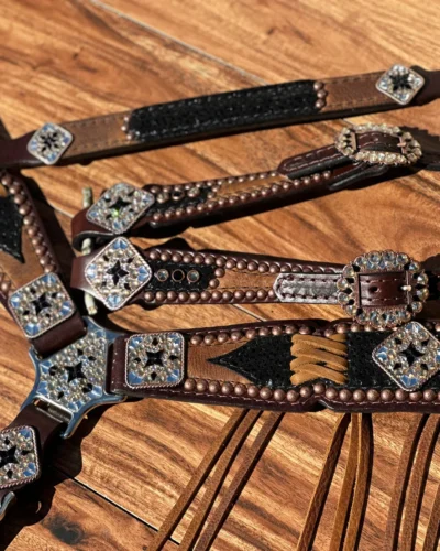 Alternative view of Rockn’ Wilsons Black Cheetah & Cross Stitching w/ Fringe