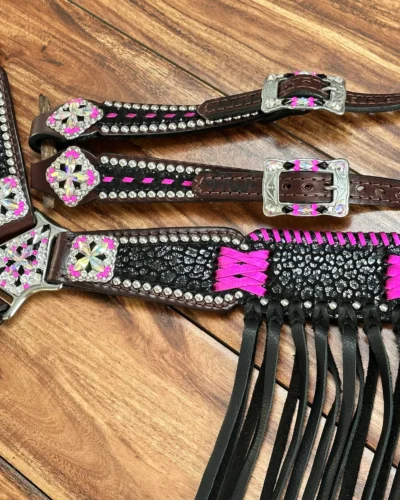 Rockn’ Wilsons Black Cheetah w/ Pink Cross Stitching - Image 3