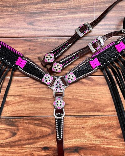 Rockn’ Wilsons Black Cheetah w/ Pink Cross Stitching