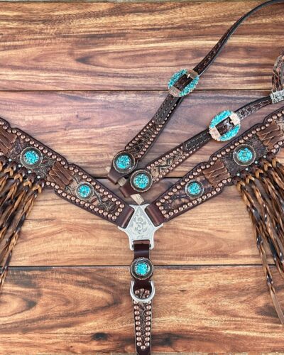 Rockn’ Wilsons Brown Gator w/ Turquoise & Twist Fringe