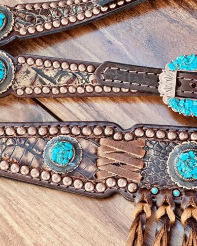 Rockn’ Wilsons Brown Gator w/ Turquoise & Twist Fringe - Image 5