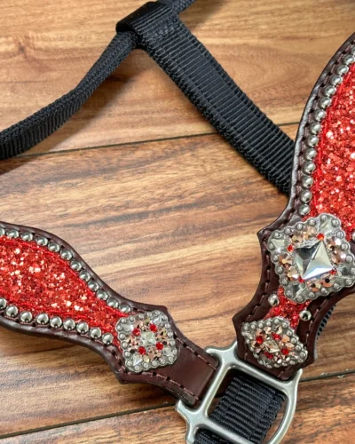 Alternative view of Rockn’ Wilsons Red Chunky Glitter Bronc Halter