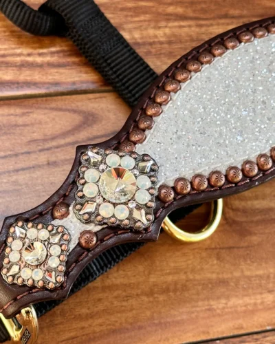Alternative view of Rockn’ Wilsons White Chunky Glitter Bronc Halter