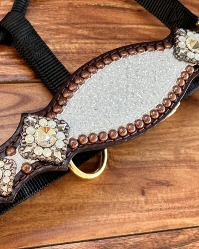 Rockn’ Wilsons White Chunky Glitter Bronc Halter - Image 3