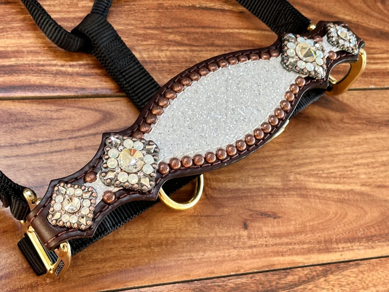 Rockn’ Wilsons White Chunky Glitter Bronc Halter - Image 3