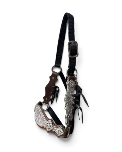 Rockn’ Wilsons Chunky Silver Glitter Bronc Halter w/ Tassels