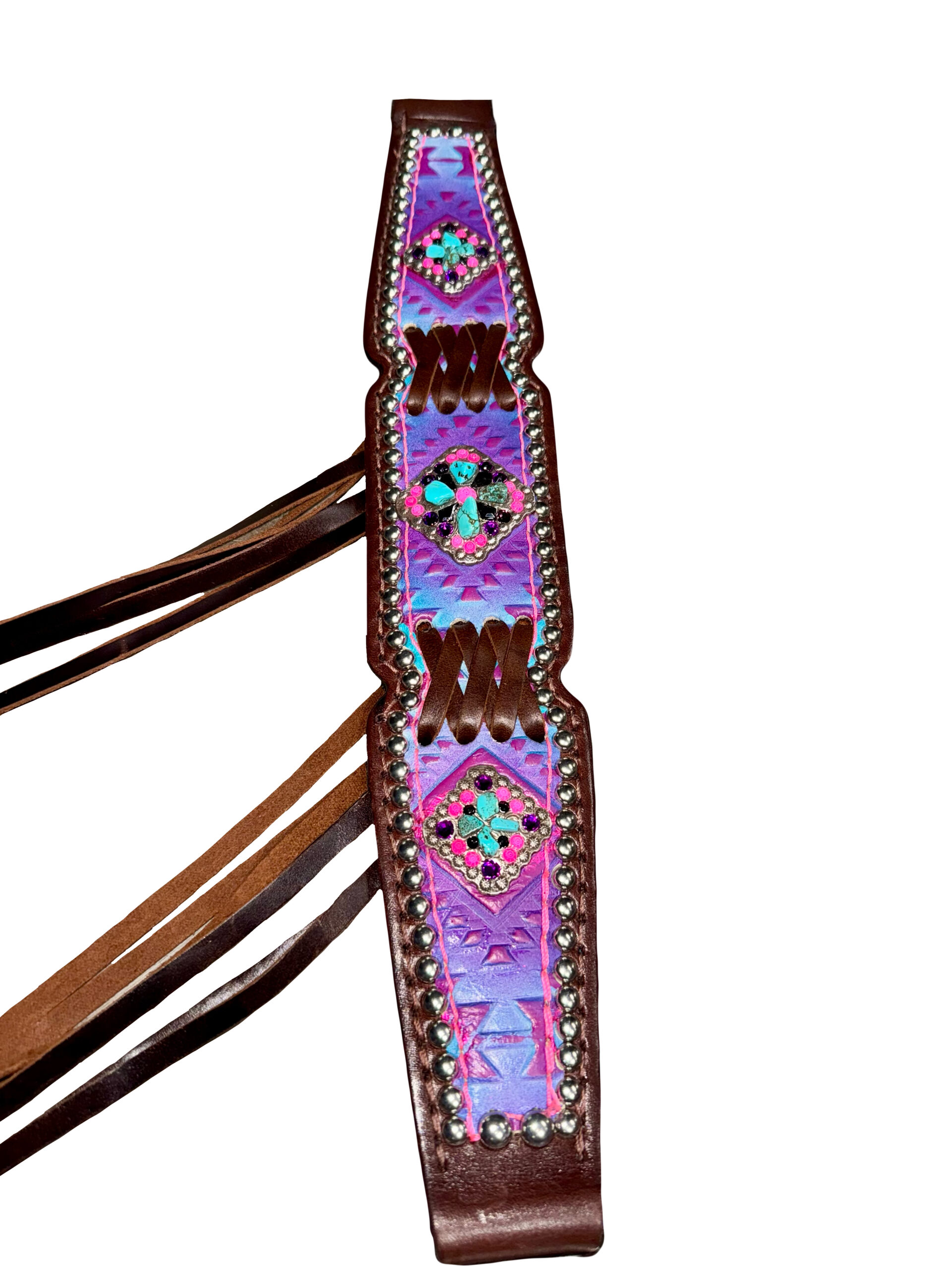 Rockn’ Wilsons Pink & Purple Aztec w/ Fringe - Image 2
