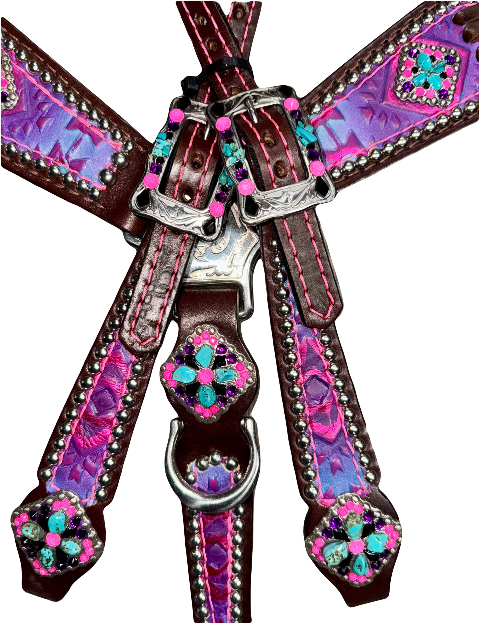 Rockn’ Wilsons Pink & Purple Aztec w/ Fringe - Image 3