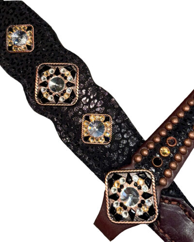 Alternative view of Rockn’ Wilsons Black Cheetah w/ Rope Edge Conchos & Ties