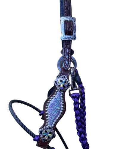 Rockn’ Wilsons Purple Shimmer Lariat Rope Halter - Image 3