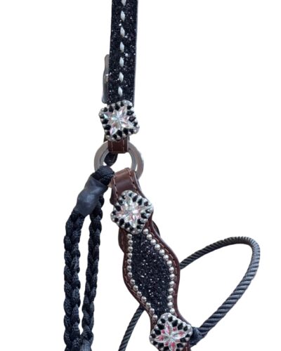 Alternative view of Rockn’ Wilsons Black Chunky Glitter Lariat Rope Halter