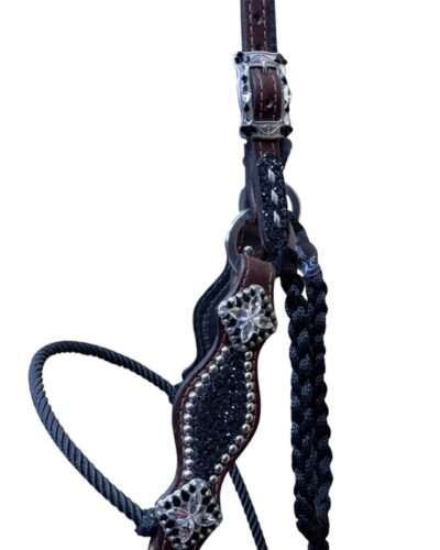 Rockn’ Wilsons Black Chunky Glitter Lariat Rope Halter - Image 3