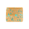 Brown & Turquoise Acid Wash Hair on Cowhide Slim Card Wallet