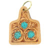 Myra Turquoise Painted Flower Keychain