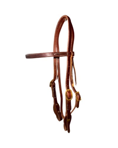 Heavy Oiled Harness Leather Browband Headstall w /Quick Change Bit Ends