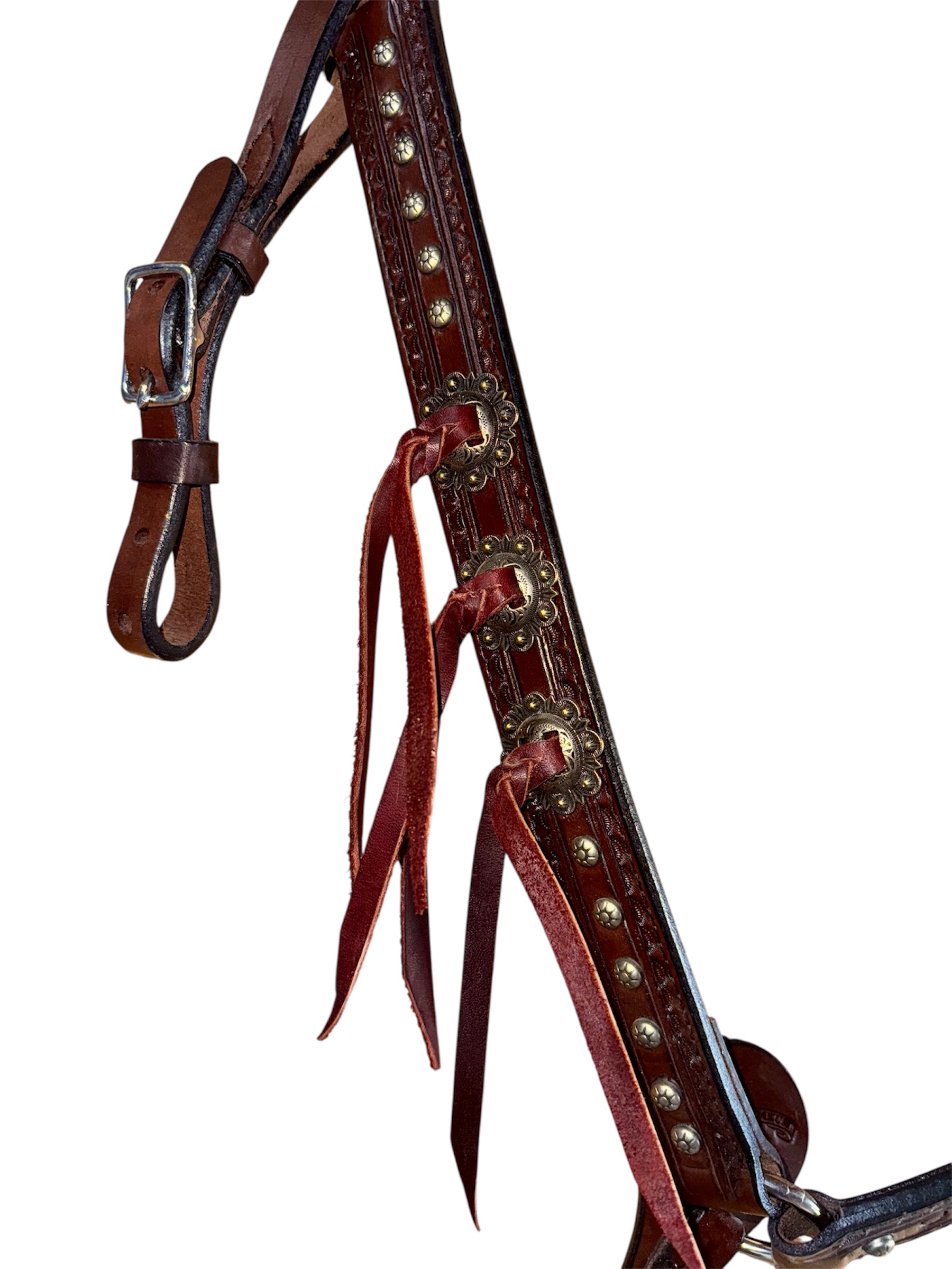 Circle Y Silver Accented Breastcollar w/ Strings - Image 2