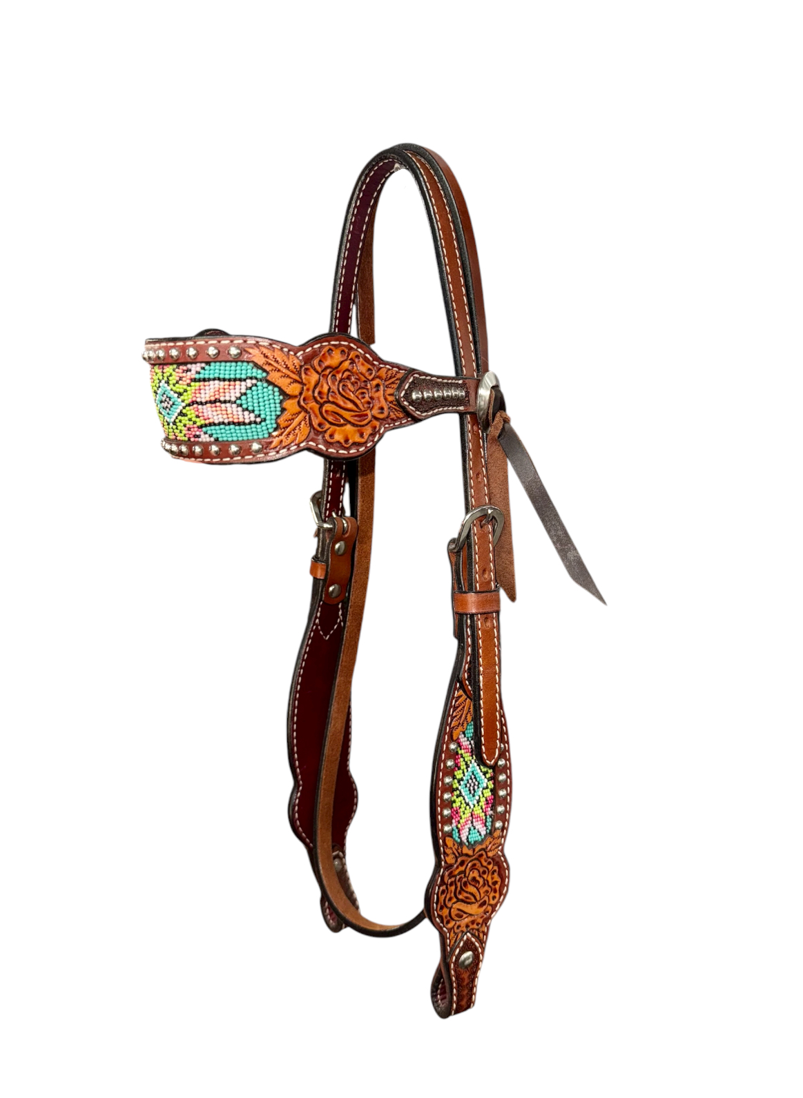 Rafter T Tribal Beaded Inlay Browband Headstall