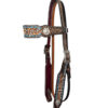 Turquoise Buckstitch & Hand Painted Browband Headstall